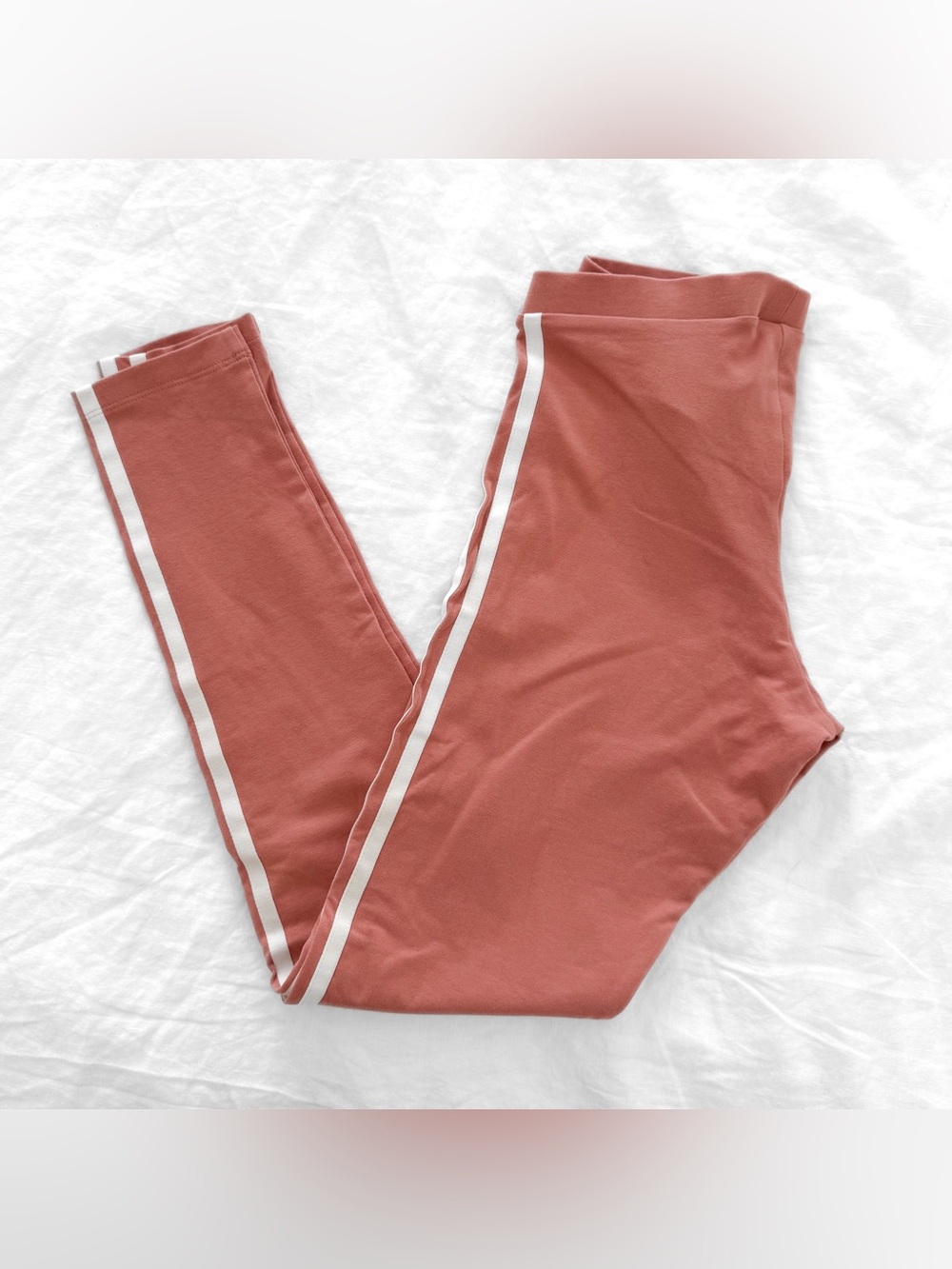 adidas Women’s Dusty Pink Three-Stripe Leggings - Picture 6 of 6